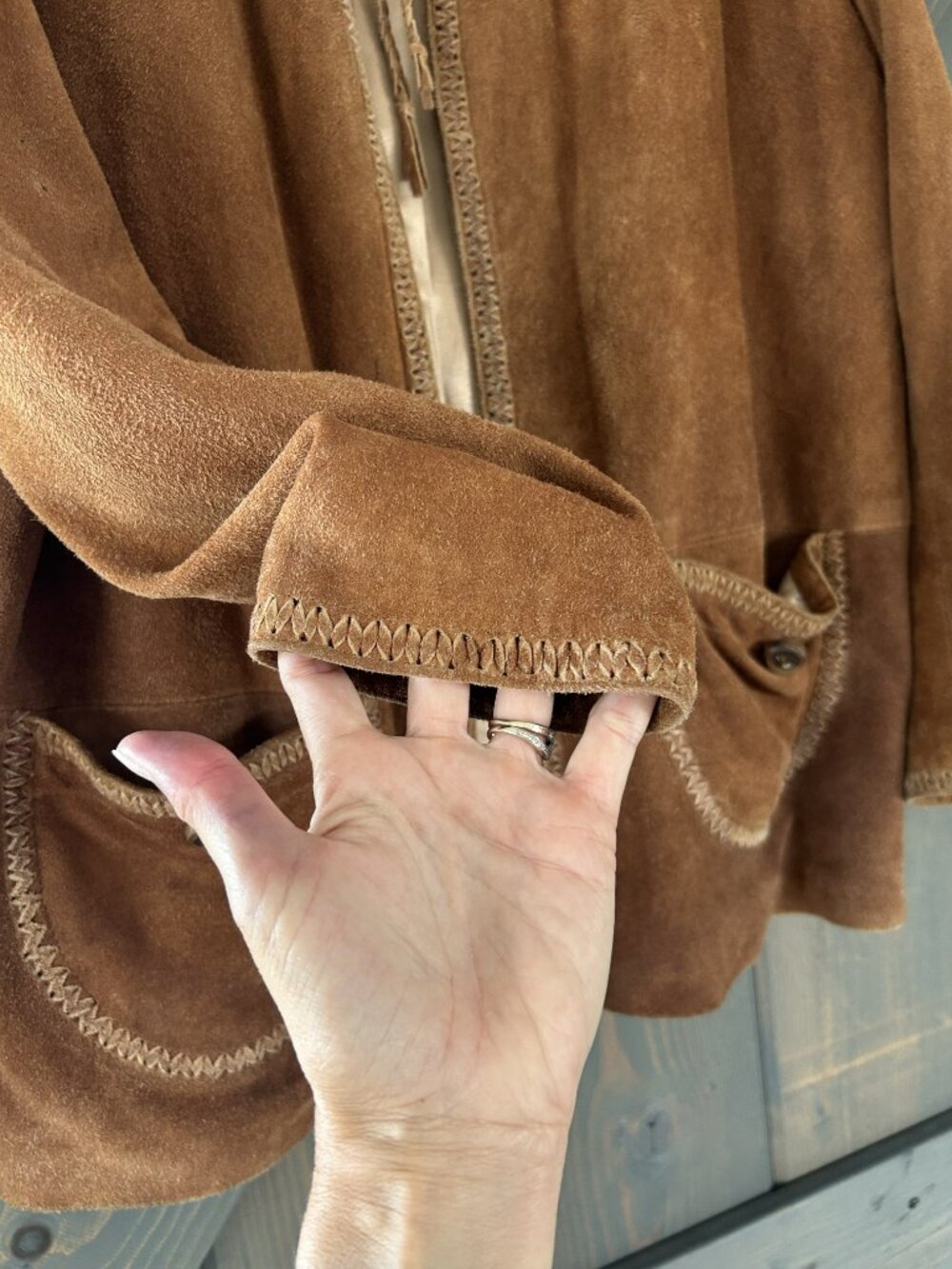 Vintage Alan Michaels Brown Leather Suede women’s Jacket - Picture 3 of 8